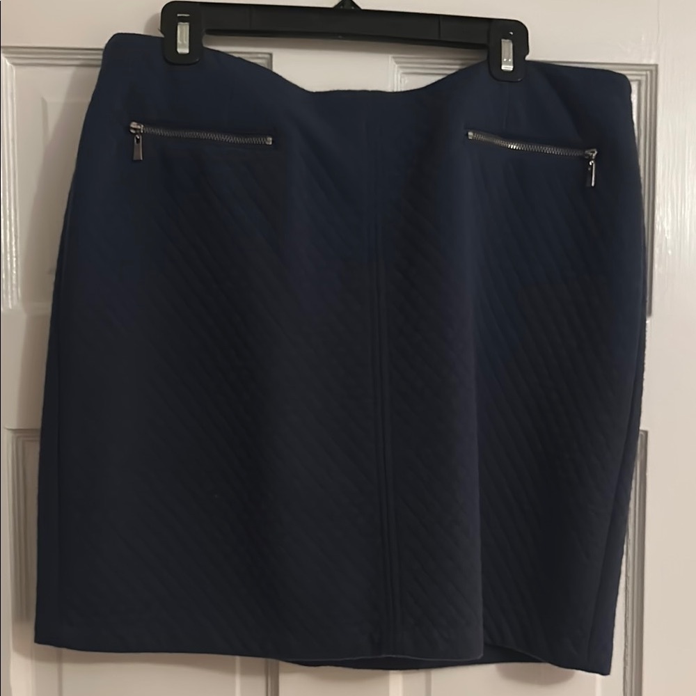 Navy Blue Quilted Skirt